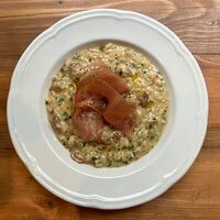 Ризотто с белыми грибами и шпекомв Прошуттерия