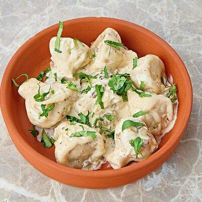 Мини-хинкали с говядиной и свининой в Mamito по цене 720 ₽