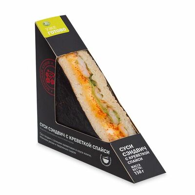 Суси-сэндвич с креветкой спайси в Азбука Вкуса Экспресс Меню по цене 298 ₽