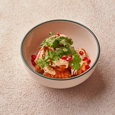 Баклажаны, фаршированные курицей и креветкой в Хачапури выпечка и вино по цене 570 ₽