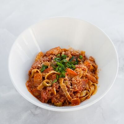 Паста бекон, фасоль, оливки в Паста-бар Хорошие руки по цене 660 ₽