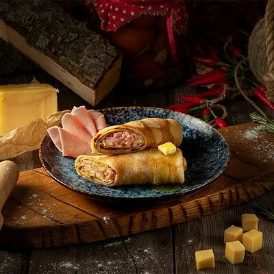 Блин с ветчиной и сыром в Мандариновый гусь по цене 105 ₽