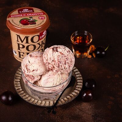 Мороженое сливочное Вишня и Амаретто в У Палыча. С пылу, с жару! по цене 542 ₽