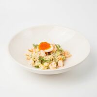 Оливье с креветками и красной икрой в KM20