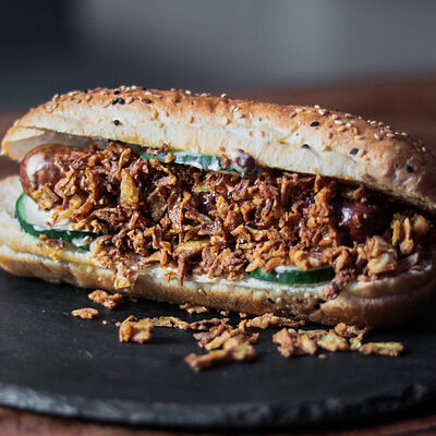 Оргазмический хот-дог в Oscar Beef по цене 260 ₽