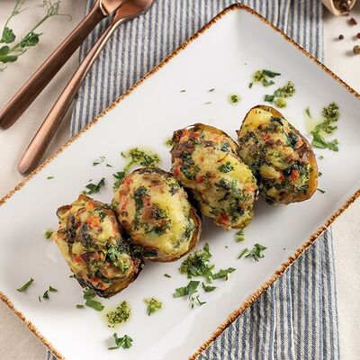 Картофель запеченый с перцем и шампиньонами в Кавказ по цене 230