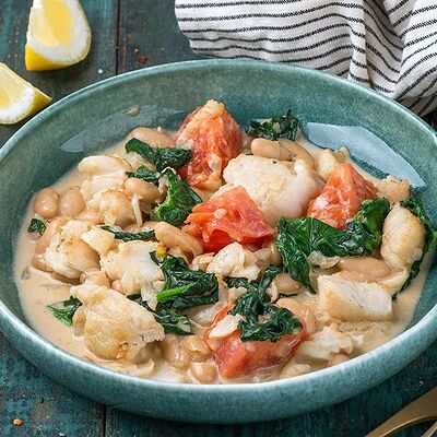 Томленый судак с фасолью и шпинатом в ЛарисуВаннуХочу по цене 750