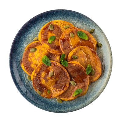 Оладушки тыквенные в Азбука Вкуса Экспресс Меню по цене 168 ₽