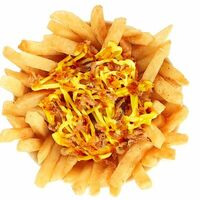 Фри с майонезом и жареным луком в Go chiko