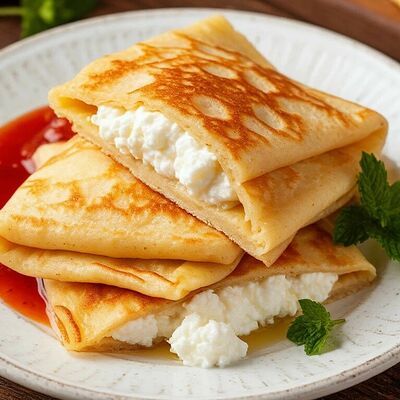 Фаршированные блинчики с творогом 3 шт.в Кафе SINBAD по цене 499 ₽