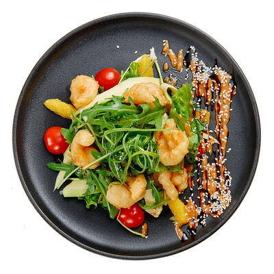 Салат с креветками в темпуре в PokeWoke по цене 580 ₽