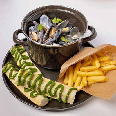 Мидии в сливочно-сырном соусе в Мидийный дом по цене 1068 ₽