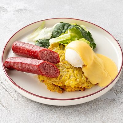 Драники с колбаской из говядины в Шоколадница по цене 550 ₽