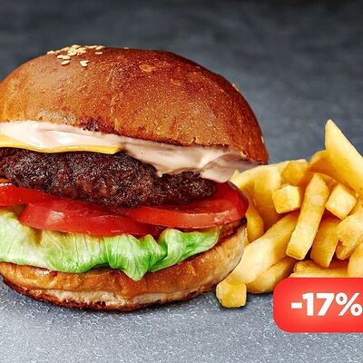 Биф комбо: Бургер и картофель фри в Мясо есть по цене 495 ₽