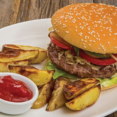 Смаки-бургер с картофелем по-деревенски в СМАК по цене 480 ₽