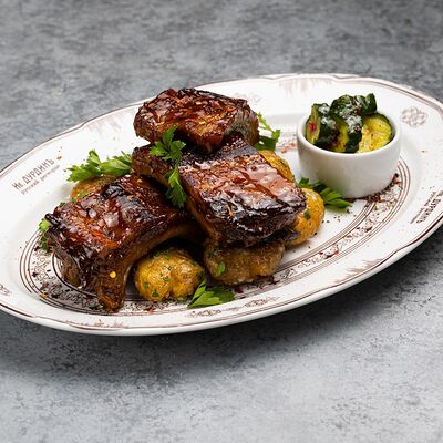 Копчёные свиные рёбрышки барбекю в Ив.Дурдинъ по цене 820