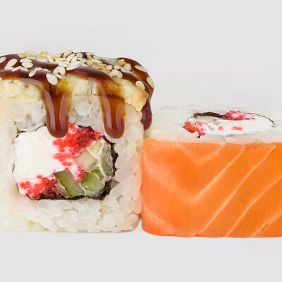 Дуэт лайт форель-угорь в СУТАШИ- Суши так суши! по цене 550 ₽