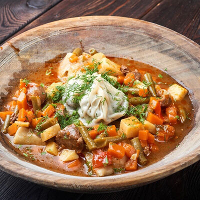 Лагман с мантамив РОХАТ ФЮЖНЬ по цене 500 ₽