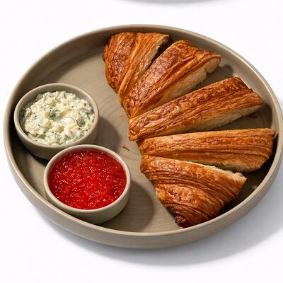 Круассан, красная икра, масло с травамив Chinch по цене 1150 ₽