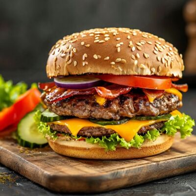 Бургер Double Cheese с беконом в Park cafe по цене 520 ₽