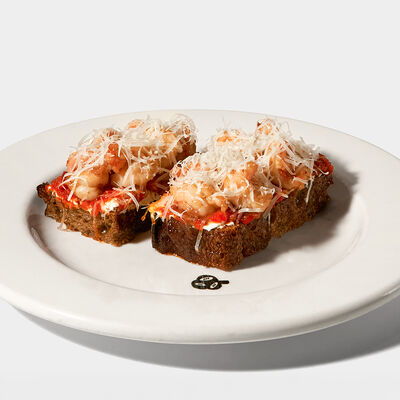 Бутерброд с креветками в Masa Madre по цене 950 ₽