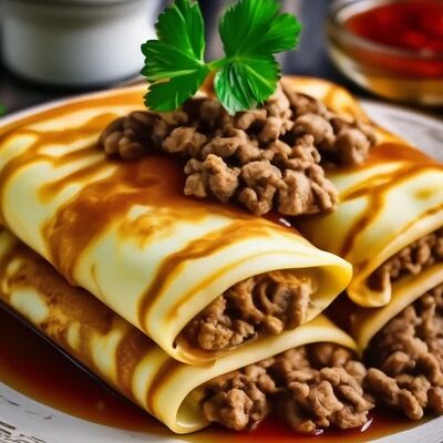 Блины с мясом в Матрешка по цене 300 ₽