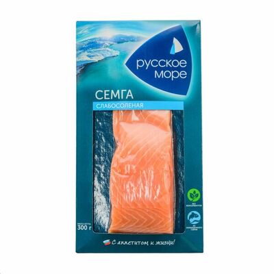 Семга филе-кусок слабой соли Русское море в Азбука Вкуса Экспресс Меню по цене 754 ₽