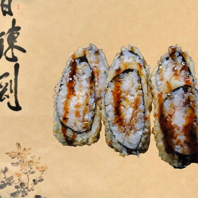 Жареный острый ролл с угрем в Big Rolls по цене 350 ₽