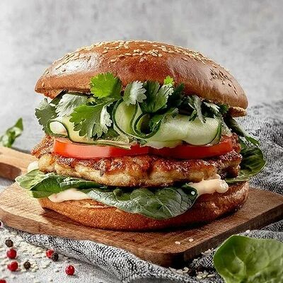 Бургер с куриной котлетой в Кэрри по цене 365