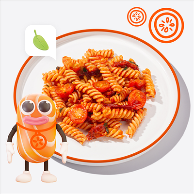 Макарошки с томатами в Много лосося по цене 390