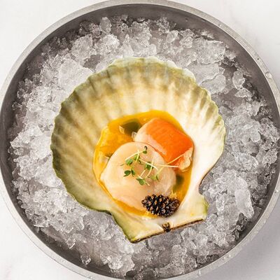 Тирадито с соусом хурма - юдзу и еловым маслом в Честная Рыба по цене 540 ₽