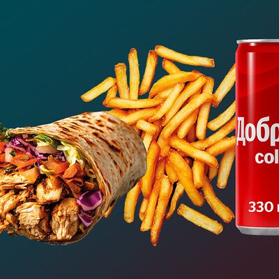 Комбо с шаурмой XL и картошкой фри в Шаурма и хот-доги G.Grill по цене 879 ₽