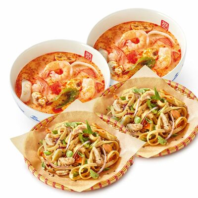 Набор: Суп на выбор (2 шт.), Вок с рисом и курицей М (2 шт.) в ДЕД ХО по цене 2499 ₽