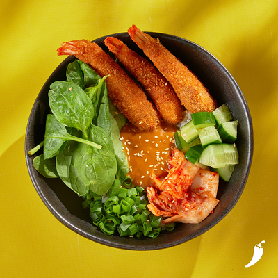 Донбури с креветками кацу и соусом манго-терияки в ASIATIQ Ramen-Bar по цене 820 ₽