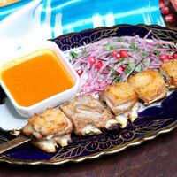 Шашлык из бараньих семечек в Чайхана Ташкент