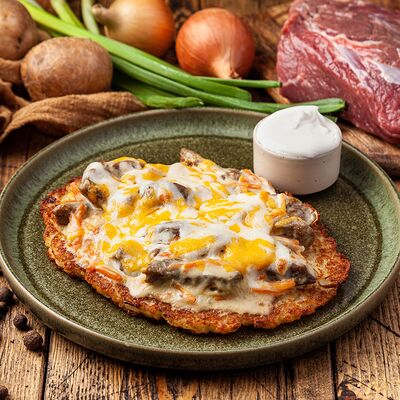 Драник большой с говядиной в Сябры по цене 550 ₽