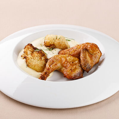 Половинка цыпленка с цветной капустой в Беллуччи по цене 730