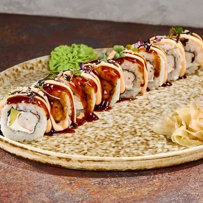 Ролл Спайси с унаги и креветкой в Гастробар DOM по цене 630