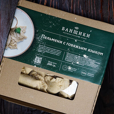 Пельмени с говяжьим языком, полуфабрикат в Банщики по цене 1340 ₽
