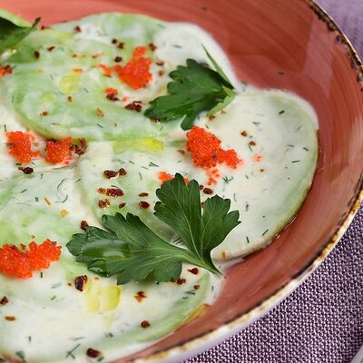 Равиоли с семгой в сливочном соусе в Самое популярное кафе по цене 420