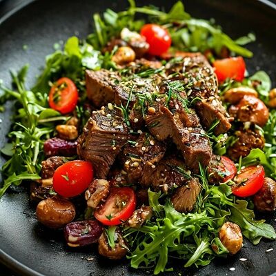 Тёплый салат из телятины в Panorama по цене 700 ₽