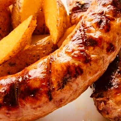 Сосиски с картофелем по-деревенски в Шашлычный Домик по цене 450 ₽