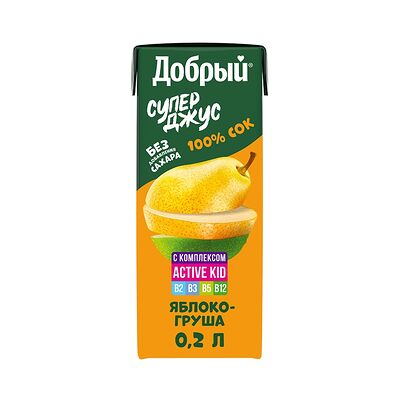 Сок Добрый Active kid Яблоко-Груша в Азия у моря по цене 100 ₽