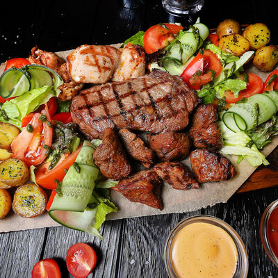 Сет Шашлык и Стейк Рибай в ИТЛЕ Стейк-кафе Halal по цене 2000