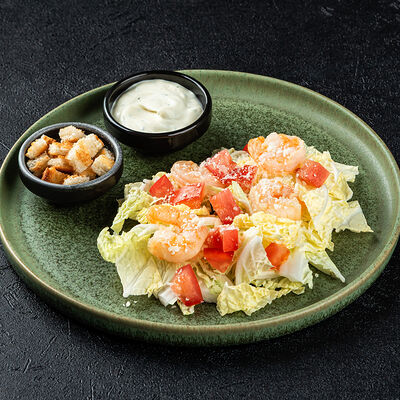 Салат Цезарь с креветками в Сан Суши - Пицца по цене 474 ₽