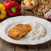 Рыба в сырном кляре с рисом в Кулинарная лавка Два Гуся