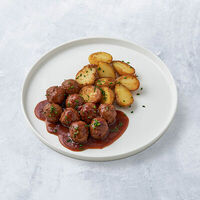 Норвежские фрикадельки в деми гляссе в Vaffel Норвежские вафли