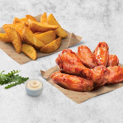 Ланч с крылышками Барбекю в Pizza HeartPizza Hut по цене 300