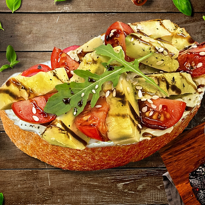 Брускетта с авокадо и томатами в Место Про Тесто по цене 330 ₽