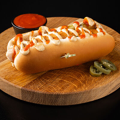 Острый хот-дог в DARK SIDE шаурма & гриль по цене 455 ₽